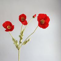 Fleurs de pavot artificielles en soie de haute qualité avec tiges en peluche. Convient aux décorations de mariage et aux arrangements de table à manger à la maison
