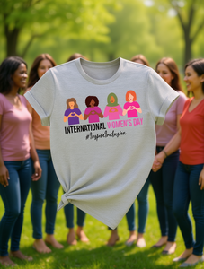 T-shirt per la Giornata Internazionale della Donna, 100% cotone, girocollo, casual, stampata con design motivazionale - Product Image 2