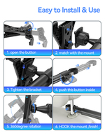 Support de tablette pour voiture à double tige, fixation appui-tête robuste, compatible avec les appareils iPad – Vente directe usine ODM/OEM
