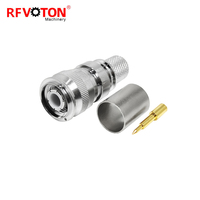 Connecteur coaxial RF en laiton et cuivre à sertir, mâle TNC, pour câble RG8 WTR400 H1000, conforme RoHS, en stock, directement de l'usine