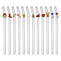 Pailles en verre borosilicate de haute qualité 16 oz, série Halloween, accessoires de bar jetables en plusieurs couleurs