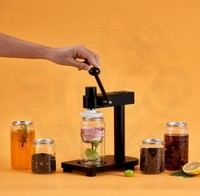 Scelleuse de canettes commerciale de haute qualité pour jus, thé au citron, boissons – Machine manuelle réglable pour le scellage de canettes et bouteilles, idéale pour les magasins de boissons