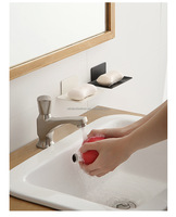 Porte-savon mural en acier écologique moderne pour salle de bain avec égouttoir intégré