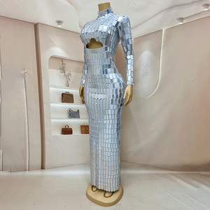 Novance Y3841 <strong>Buying</strong> in Bulk Wholesale Silver Mirror Design Long Elegant Evening Gowns <strong>Dress</strong> for Birthday Party Women - Product Image 3