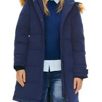 Nouvelle Parka d'hiver chaude et réversible à capuche, coupe ajustée, en duvet, avec logo et boutons en nylon, pour femme 2026
