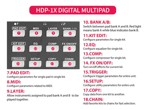 Hxm HDP-1X octapad bao gồm kim loại đứng 8 miếng đệm chuyên nghiệp multipad cụ gõ - Product Image 3