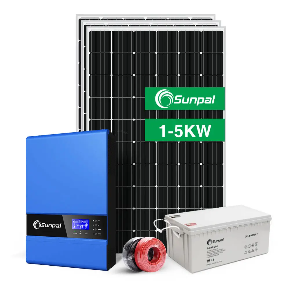 Sunpal-Sistema <span class=keywords><strong>Solar</strong></span> fuera de la red, paneles solares de <span class=keywords><strong>2kW</strong></span>, 6kW, 3kW, 4kW, 5kW, 1000w, precio para electricidad doméstica