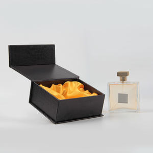 Black Rigid Rectangle Gift Box With Satin Liner For Cosmetic Packaging High-End Design - Product Image 3