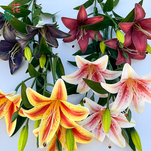 Ramo de Lirios Artificiales de Seda, Flores Impermeables para Decoración del Hogar, Estilo Moderno para Exhibición en Interiores, Ocasión de Otoño - Product Image 2