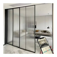 Porte coulissante moderne en verre trempé à double vitrage, étanche, pour usage intérieur dans les maisons et les villas