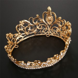 Luxury <b>Headband</b> Wedding Hair Accessories High Quality <b>Gold</b> Color Pageant Crowns for Girls - Product Image 4