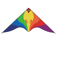 Cerf-volant arc-en-ciel personnalisé de 3,2 m à longue queue, facile à piloter dans une brise légère, cerf-volant triangulaire pour enfants et adultes, OEM ODM Vente en gros