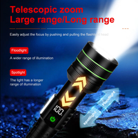 Lampe torche de patrouille longue portée 1000m, lumières latérales COB RGB, haute puissance, lanterne rechargeable, lampe de poche tactique pour le camping en plein air