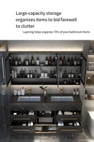 Ensemble de meubles de salle de bain modernes en bois massif/villa, résistants à l'eau, à fermeture douce, écologiques, intelligents, avec lavabo en pierre de quartz, à fixation murale