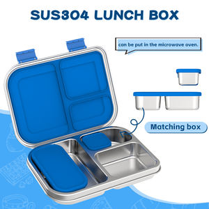 Aohea Popular Lunch Box 3 Compart Bento Lunch Contenedor de <span class=keywords><strong>comida</strong></span> con tarro de sopa Caja de almacenamiento con sello 304 Acero inoxidable para la escuela - Product Image 3