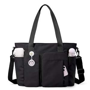 Multi-Pocket Large Capacity Tote <b>Bag</b> with Laptop Compartment Featherweight Water-Repellent Fabric <b>Trolley</b> <b>Sleeve</b> for Daily Use - Product Image 1