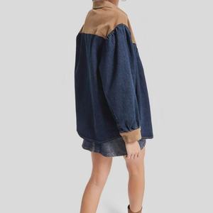 Camisa Vaquera con Gráficos de Roca en Contraste para Mujer, Estilo Western, Chaqueta Vaquera para Mujer - Product Image 3