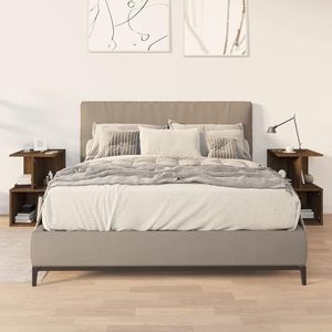 MAYHOME <strong>Bedside</strong> <strong>Cabinets</strong> Bedroom Nightstand End Table Telephone Stand Side Table Bed Drawer <strong>Cabinet</strong> with Storage Brown <strong>Oak</strong> - Product Image 2