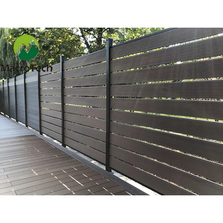 Paneles de valla de coextrusión euro para jardín, compuerta compuesta de plástico y madera, wpc