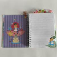 Carnet de notes à reliure à spirale A5 personnalisé coloré imprimé PP couverture souple avec six diviseurs d'index PP thème fille vente en gros