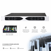 Nouvelle version 2026 Amplificateur de puissance numérique de classe D 4 canaux 350W Amplificateur 1U montable en rack Amplificateur SMPS Amplificateur stéréo