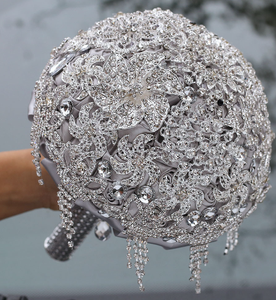 Nouveau <span class=keywords><strong>Bouquet</strong></span> <span class=keywords><strong>de</strong></span> Broche <span class=keywords><strong>de</strong></span> Mariage <span class=keywords><strong>de</strong></span> Luxe Strass Artificiel avec des cristaux Fleur <span class=keywords><strong>de</strong></span> Mariage - Product Image 5