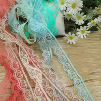 Pita renda berenda 2,3 cm dengan pinggiran bergelombang, warna-warna bunga, organza, renda grosir untuk kemasan hadiah