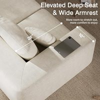 Ensemble de canapés modulaires compressés sans structure, surdimensionnés, extra profonds, 6 places, sans assemblage requis