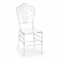 Chaise empilable en plastique OEM élégante, transparente, durable, minimaliste, légère, pour intérieur/extérieur, hôtel, mariage, banquet, salon