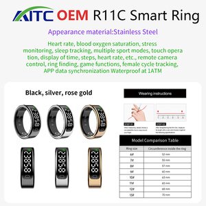 R11C Stainless Steel <strong>Smart</strong> <strong>Ring</strong> 5.2 BLE Health Monitor Blood Oxygen Heart Rate <strong>Sleep</strong> Tracker Magnetic Charge App Control - Product Image 6
