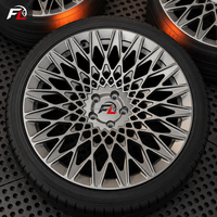 Jantes forgées monobloc en maille turbine argentée, face usinée, 18, 19, 20 pouces, 5x112, 5x120 pour BMW, Audi, Benz