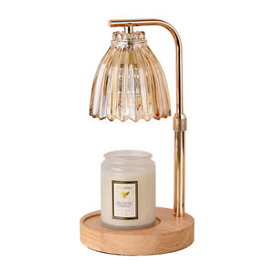 Lampe chauffe-cire et diffuseur d'arômes réglable en hauteur avec base en bois pour la maison et la chambre à coucher - Product Image 4