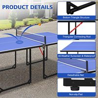 Table de ping-pong pliable en acier et MDF 2026, épaisseur 12 mm, 23 kg, moderne, mobile, pour entraînement familial intérieur/extérieur