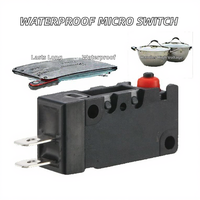Micro-interrupteur 5A SPDT à tête champignon avec joint d'étanchéité, pour machine à farine, interrupteur de voyage, appareil électroménager, borne en cuivre, IP67, durable