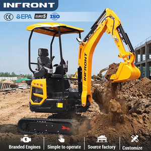 Mini-excavatrice INFRONT 1,5 tonne avec pelle arrière et pince, livraison gratuite, certifiée CE EPA, idéale pour jardin, ferme et usage domestique, multi-usages - Product Image 5