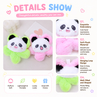 Mignon Porte-clés Pendentif Sac à Dos Figurine en Peluche Panda Tournesol Dessin Animé, Décoration, Petit Cadeau, Vente en Gros
