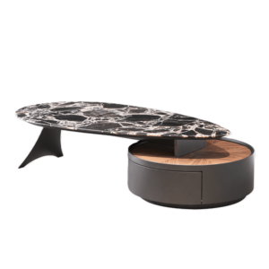 Mesa de mármol moderna LU, mesa de centro con Base de acero al carbono de alta calidad, mesita de noche - Product Image 4