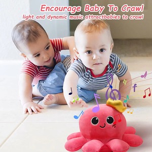 Jouet musical pour bébé Poulpe à ramper Jeu de temps pour le ventre Poulpe lumineux Jouet en peluche à commande vocale Jouet rotatif - Product Image 6