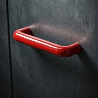 Poignée de porte d'enceinte de machine en bakélite phénolique, forme en U, rouge et noir, pour tour, personnalisée et durable