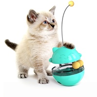 Jouet interactif de luxe écologique pour chat, distributeur de nourriture en plastique avec balle roulante et baguette de stimulation pour l'exercice