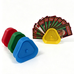 Triangle Card Holder Plastic Poker Game Clamp Yellow One Size For Tabletop Games - Product Image 3