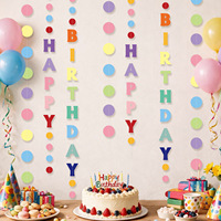 Guirlande de lettres multicolores en papier pour anniversaire, décoration de fond pour fête d'enfants