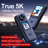 Caméra d'action 4K WiFi anti-tremblement, double écran, étanche 30m, écran tactile, caméra sport, enregistreur vidéo de voyage, caméra de plongée, bodycam