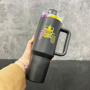 Gobelet isotherme à double paroi en acier inoxydable plaqué arc-en-ciel de 40 oz H2.0 avec compartiment de rangement pour collations, clés et camping - Product Image 3
