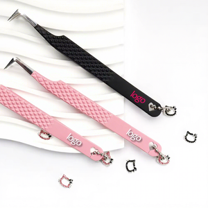 Pinzas de Depilación de Cejas de Acero Inoxidable de Primera Calidad con Punta Inclinada y Mango Cómodo, Herramienta Cosmética de Diseño Moderno - Product Image 1