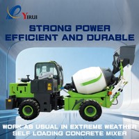 Bétonnière autochargeante YIRUI JBC-12, moteur diesel Yunnei 490 turbocompressé 58KW, pompe haute efficacité incluse
