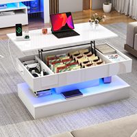 Table basse avec rangement, table basse nordique relevable