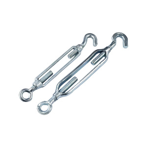 Tendeur de câble à vis sans fin type OC, crochet et œillet, M8 M10 M12 M14 M16 M18 M20 M22 M24, acier au carbone galvanisé à chaud - Product Image 1