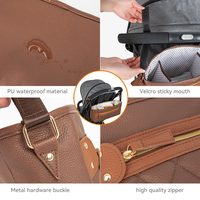 Organisateur de poussette en cuir PU matelassé personnalisé sac à couches accessoire pour poussettes