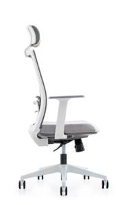 เก้าอี้ผู้บริหารกรอบสีขาวหุ้มเบาะตาข่ายด้านหลังสูงมีที่วางแขนคงที่ - Product Image 5